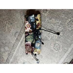 Handmade Floral Multi-Zip Organizer Pouch